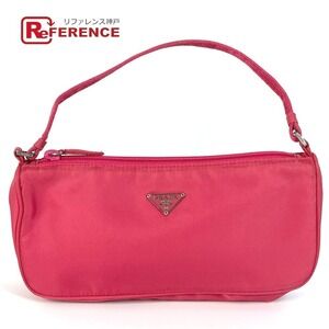 Prada Triangle Logo Plat Shoulder Bag Handbag Accessory Nylon Pink